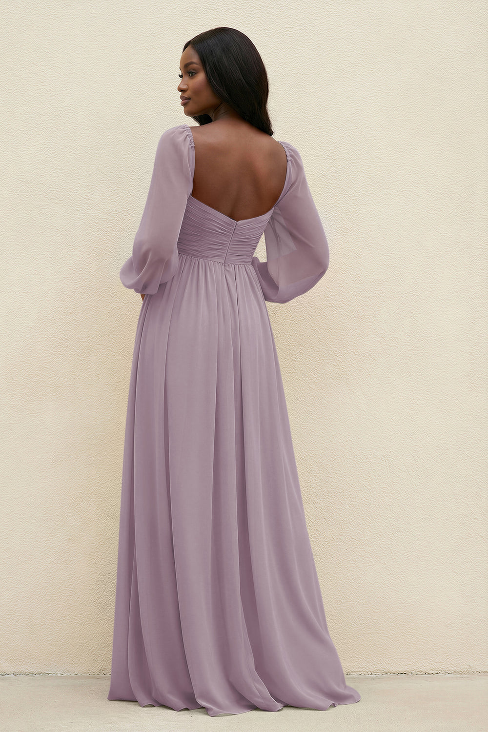 Sweetheart Long Sleeve A-Line Bridesmaid Dress in Dusk