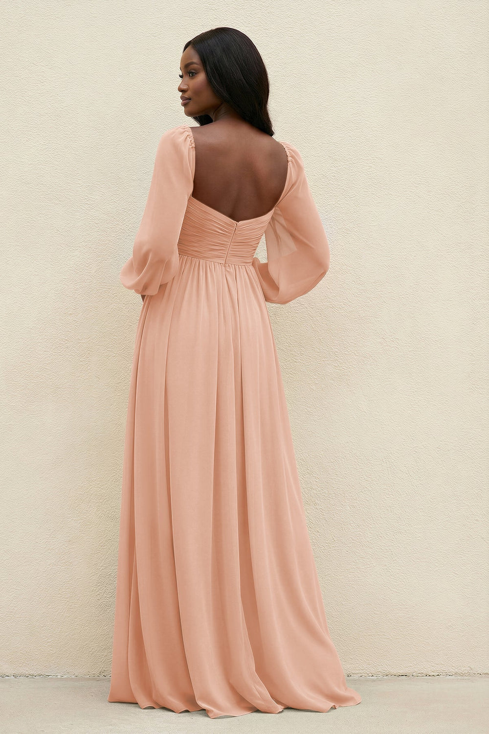 Sweetheart Long Sleeve A - Line Bridesmaid Dress in English Rose - KISS BRIDAL Bridesmaid Dresses
