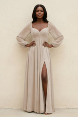 Sweetheart Long Sleeve A - Line Bridesmaid Dress in Frost - KISS BRIDAL Bridesmaid Dresses