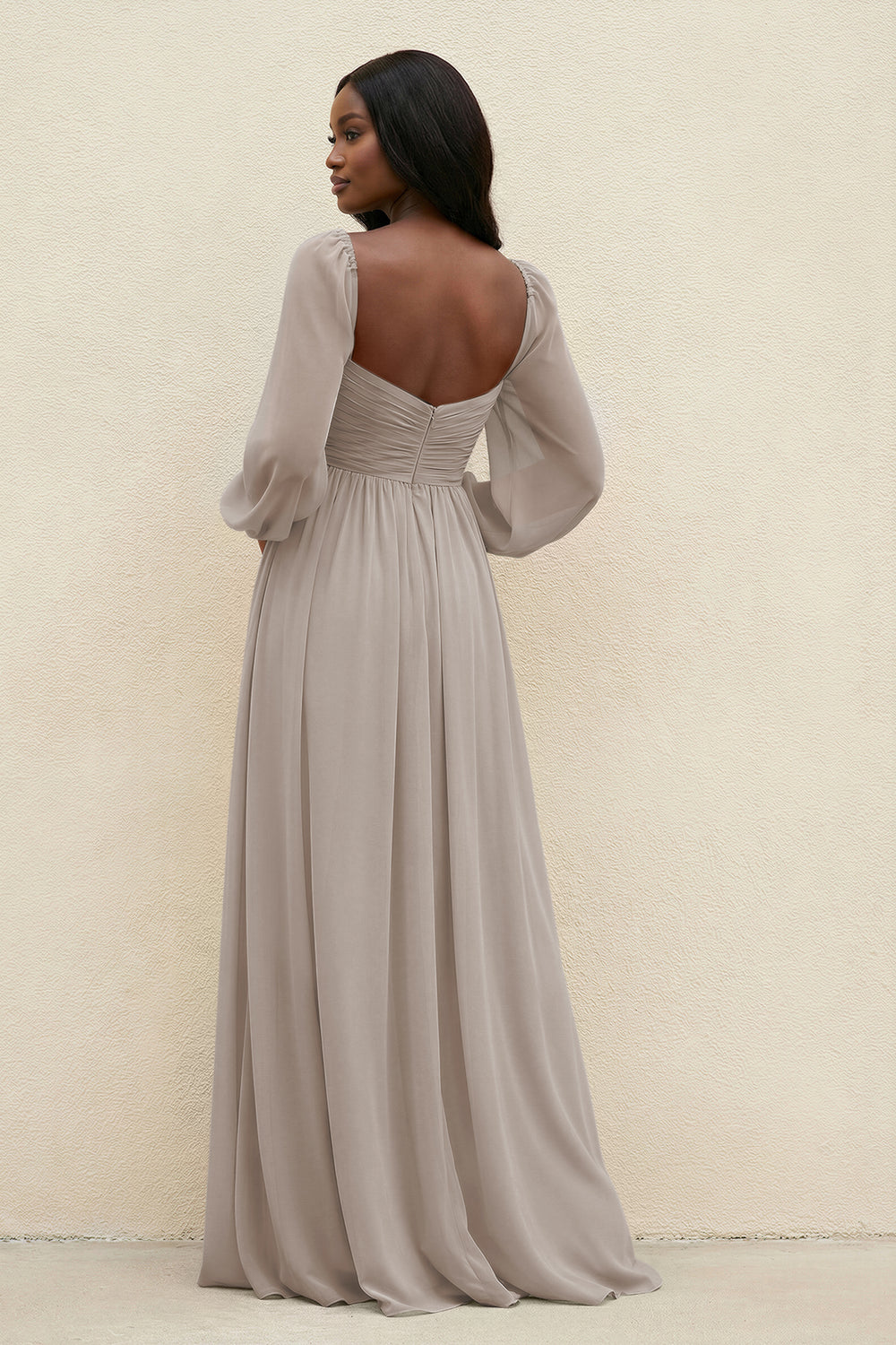Sweetheart Long Sleeve A-Line Bridesmaid Dress in Frost