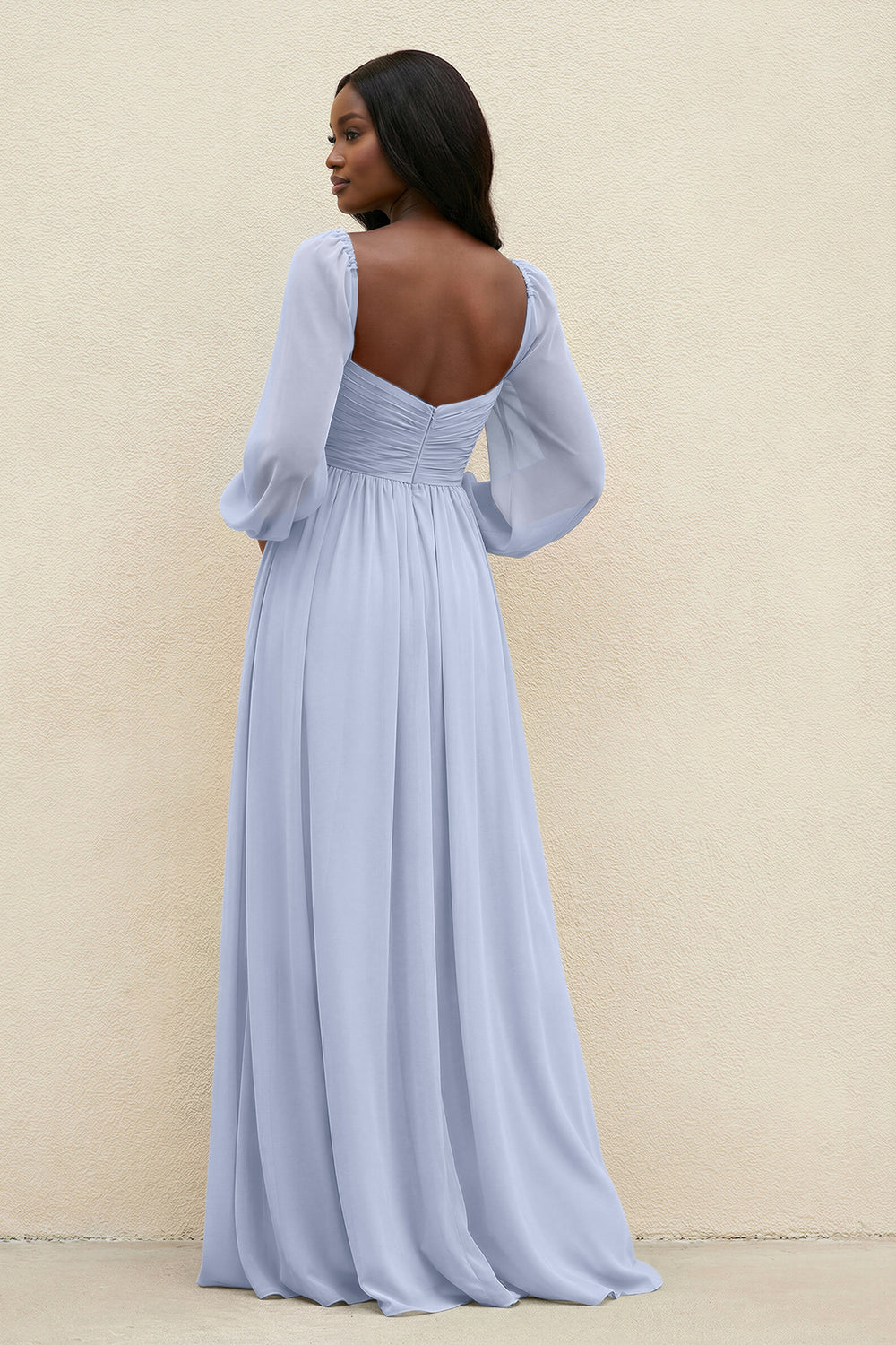 Sweetheart Long Sleeve A-Line Bridesmaid Dress in Ice