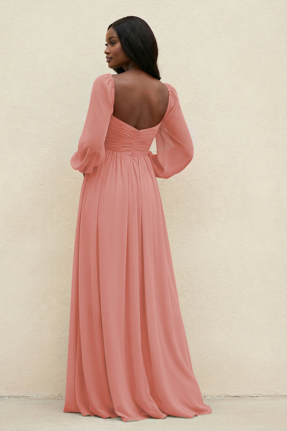 Sweetheart Long Sleeve A-Line Bridesmaid Dress in Mulberry