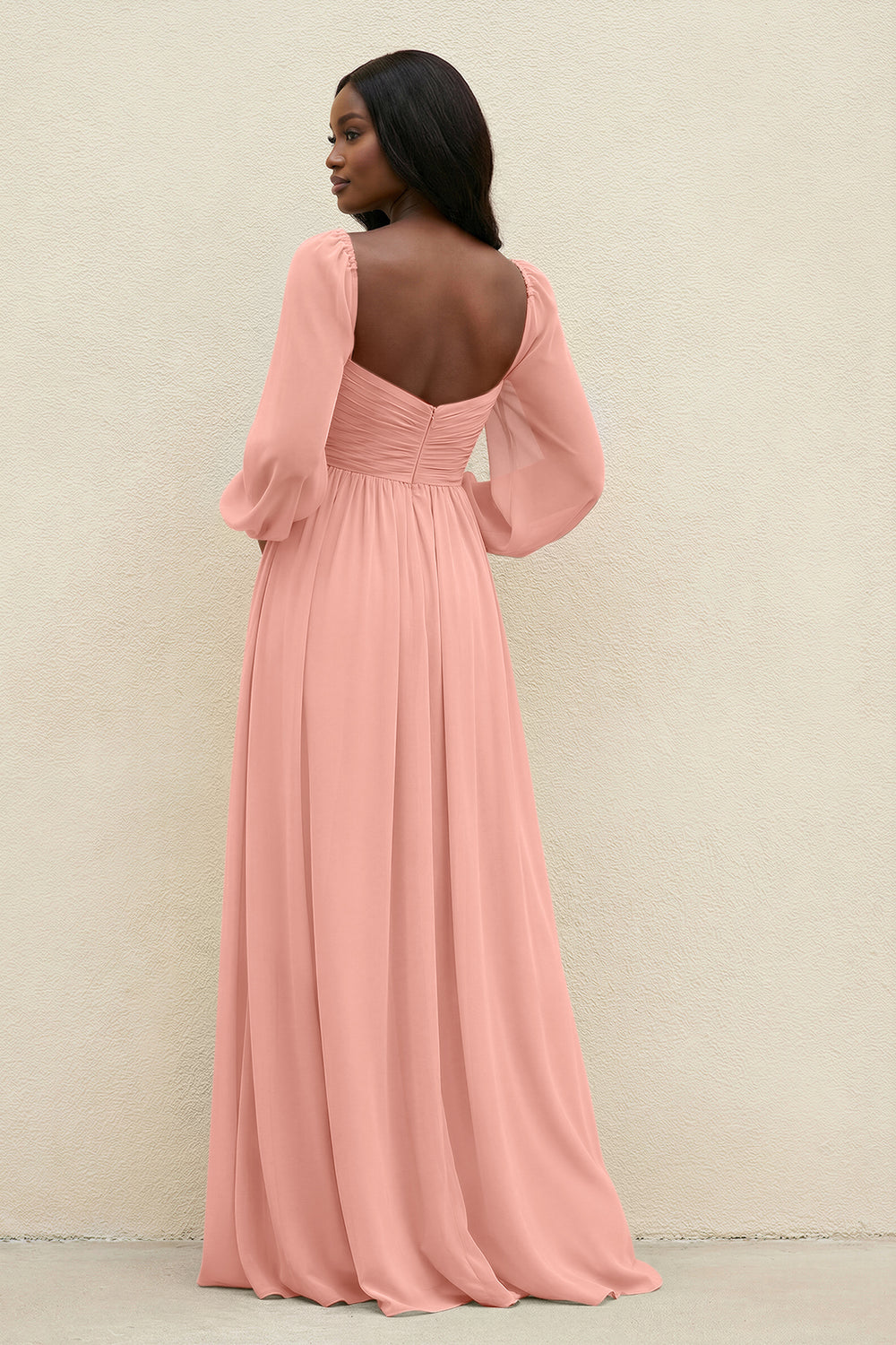 Sweetheart Long Sleeve A-Line Bridesmaid Dress in Rosette