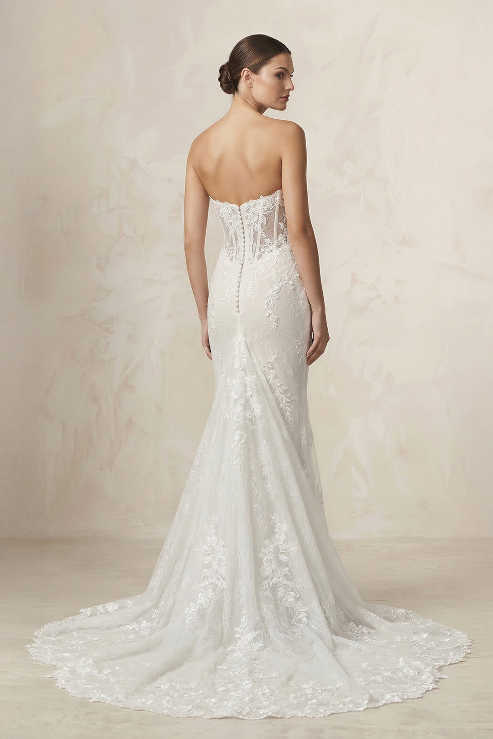 Sweetheart Mermaid Appliqued Corset Wedding Dress in Ivory - SHE IS ME Wedding Dresses
