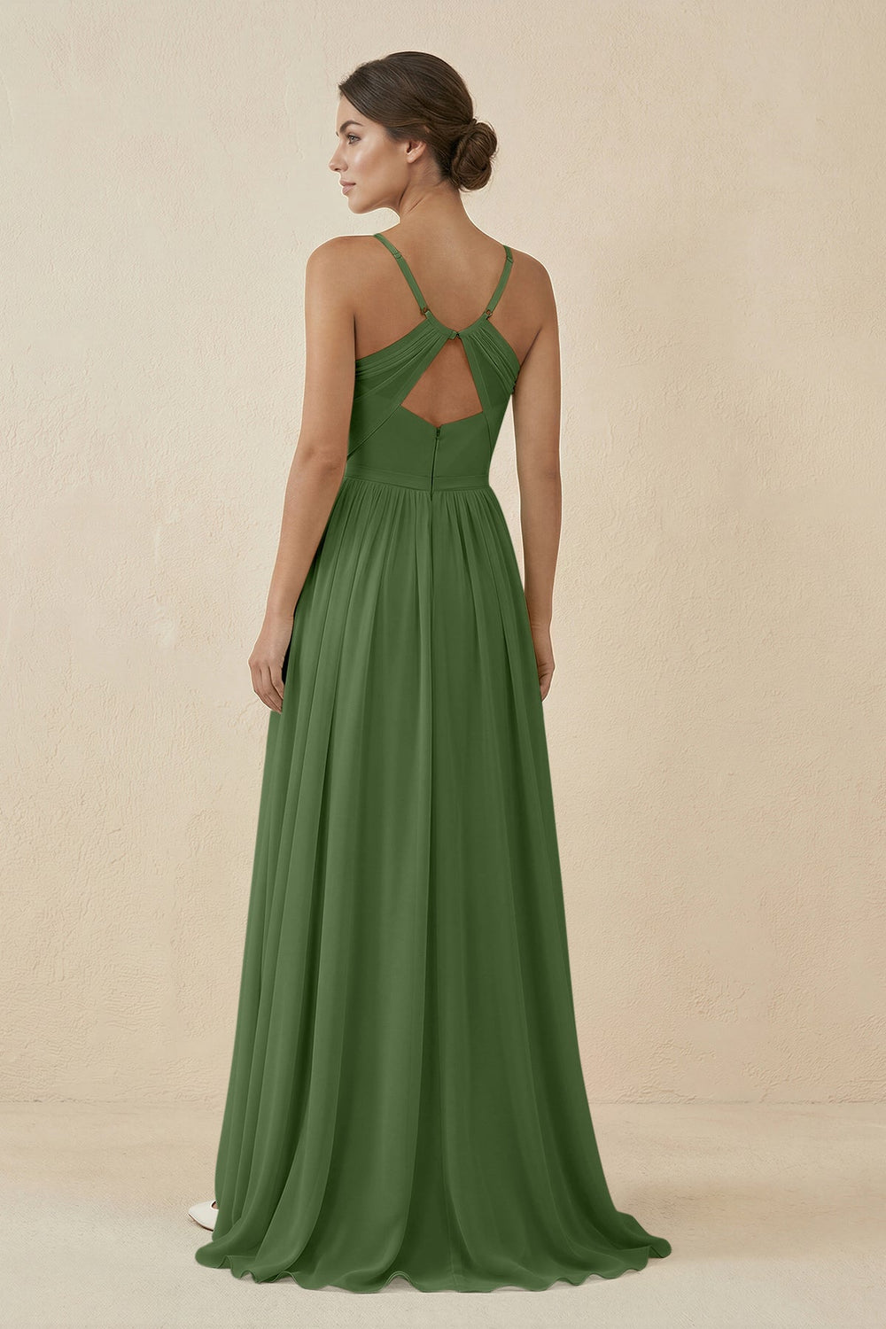 Sweetheart A-Line Chiffon Bridesmaid Dress in Moss