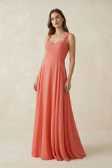 Sweetheart Pleated A-Line Chiffon Bridesmaid Dress in Wild Rose - KISS BRIDAL Bridesmaid Dresses