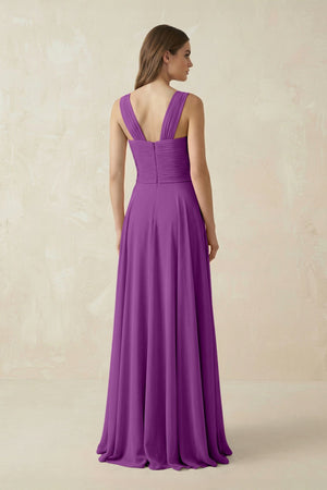 Sweetheart Pleated A - Line Chiffon Bridesmaid Dress in Amethyst - SHE IS ME Bridesmaid Dresses