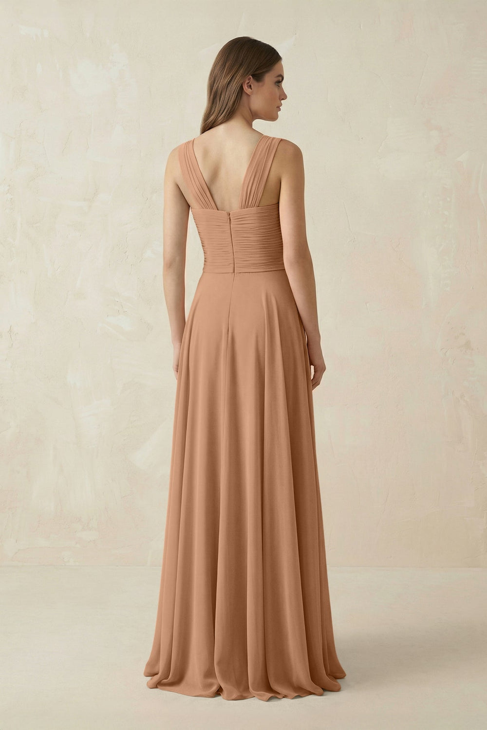 Sweetheart Pleated A - Line Chiffon Bridesmaid Dress in Bronzer - KISS BRIDAL Bridesmaid Dresses