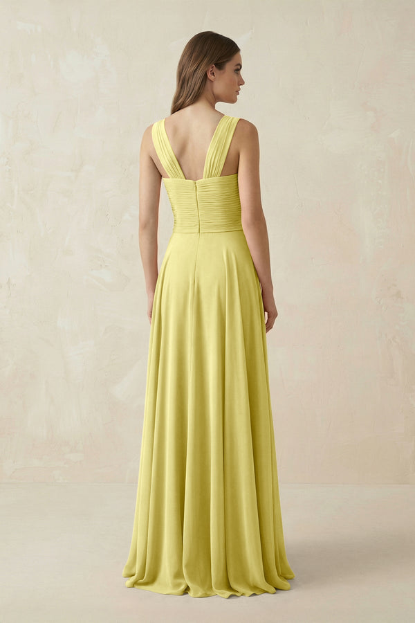 Sweetheart Pleated A - Line Chiffon Bridesmaid Dress in Buttercup - SHE IS ME Bridesmaid Dresses