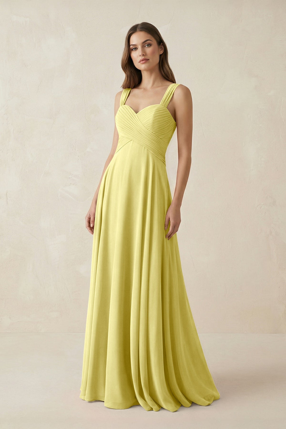 Sweetheart Pleated A - Line Chiffon Bridesmaid Dress in Buttercup - KISS BRIDAL Bridesmaid Dresses