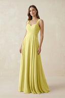 Sweetheart Pleated A - Line Chiffon Bridesmaid Dress in Buttercup - SHE IS ME Bridesmaid Dresses