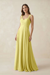 Sweetheart Pleated A - Line Chiffon Bridesmaid Dress in Buttercup - KISS BRIDAL Bridesmaid Dresses