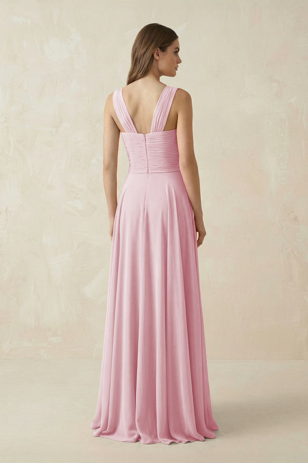 Sweetheart Pleated A - Line Chiffon Bridesmaid Dress in Candy Pink - SHE IS ME Bridesmaid Dresses