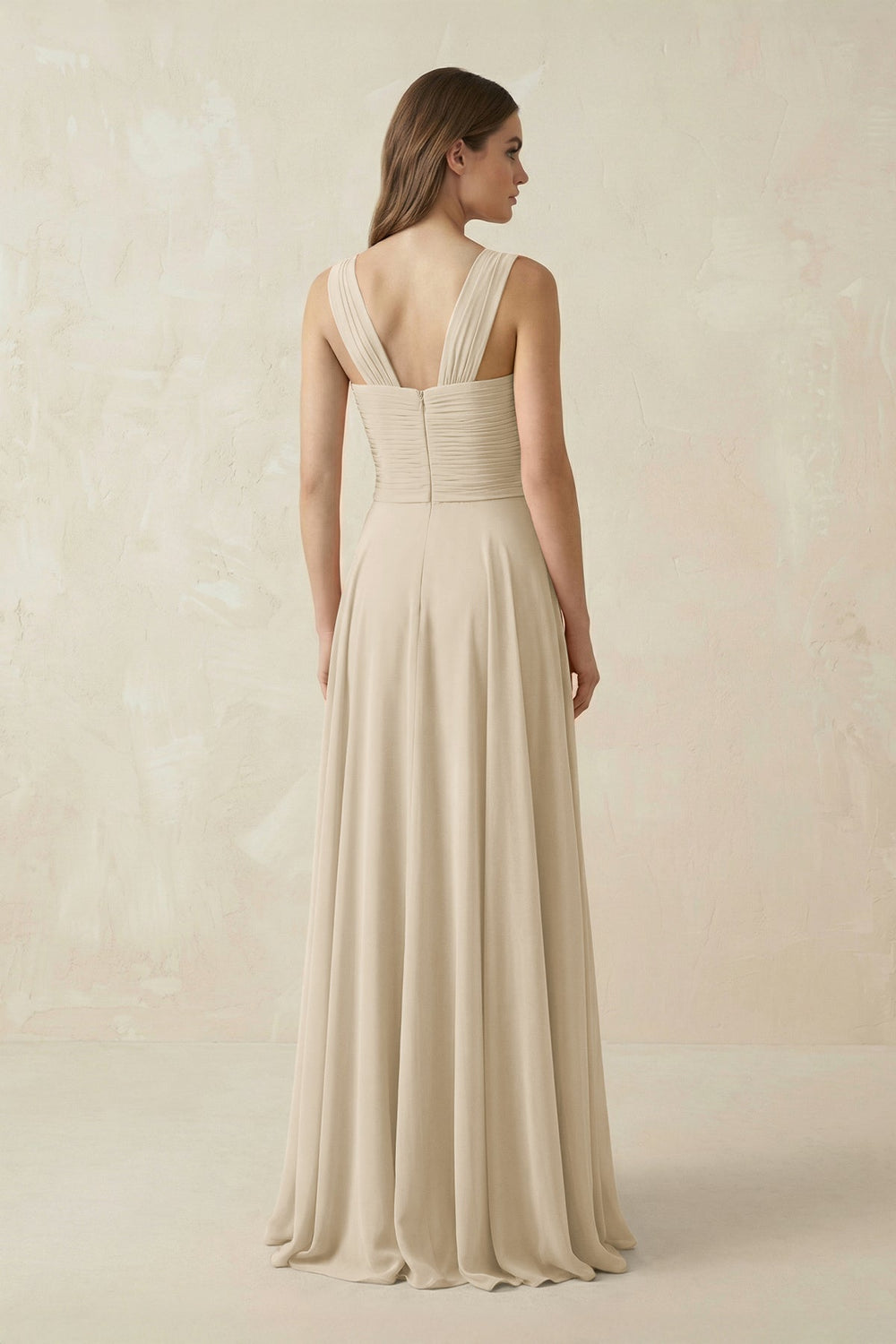 Sweetheart Pleated A - Line Chiffon Bridesmaid Dress in Champagne - KISS BRIDAL Bridesmaid Dresses