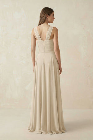 Sweetheart Pleated A - Line Chiffon Bridesmaid Dress in Champagne - SHE IS ME Bridesmaid Dresses