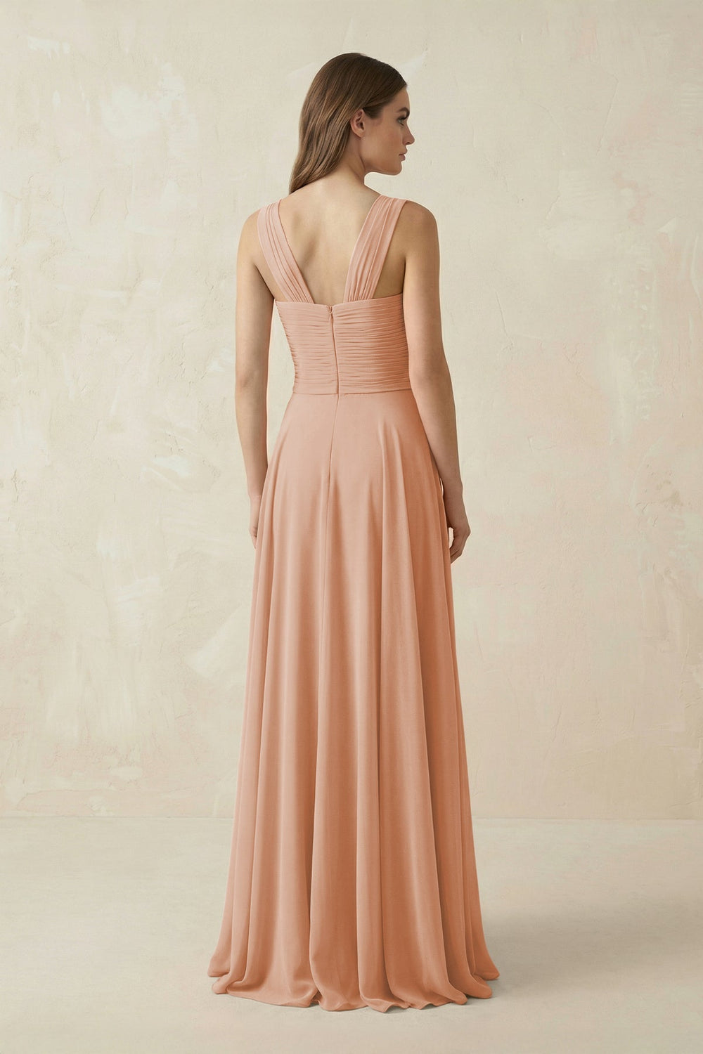 Sweetheart Pleated A - Line Chiffon Bridesmaid Dress in Champagne Rose - KISS BRIDAL Bridesmaid Dresses