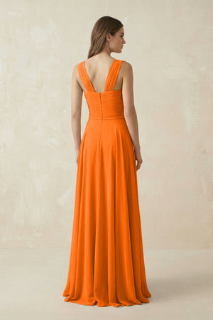 Sweetheart Pleated A - Line Chiffon Bridesmaid Dress in Cinnamon - SHE IS ME Bridesmaid Dresses