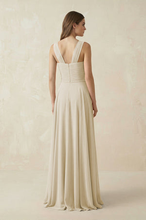 Sweetheart Pleated A - Line Chiffon Bridesmaid Dress in Dove Gray - SHE IS ME Bridesmaid Dresses
