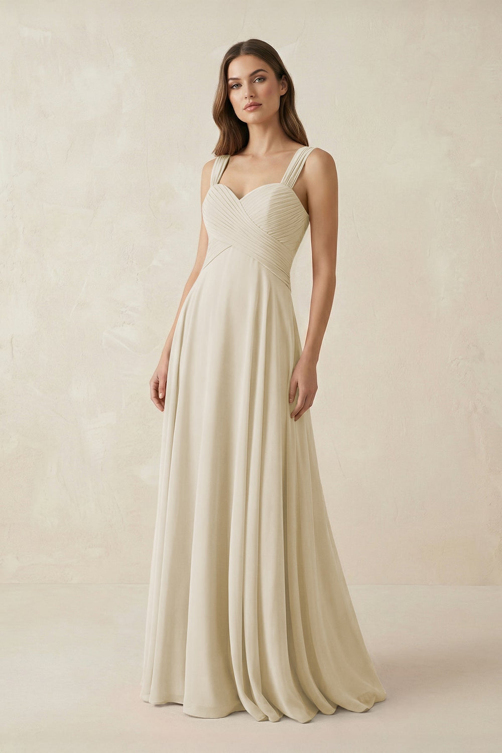 Sweetheart Pleated A - Line Chiffon Bridesmaid Dress in Dove Gray - KISS BRIDAL Bridesmaid Dresses