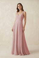 Sweetheart Pleated A - Line Chiffon Bridesmaid Dress in Dusty Rose - SHE IS ME Bridesmaid Dresses