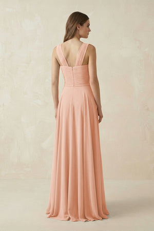 Sweetheart Pleated A - Line Chiffon Bridesmaid Dress in English Rose - SHE IS ME Bridesmaid Dresses