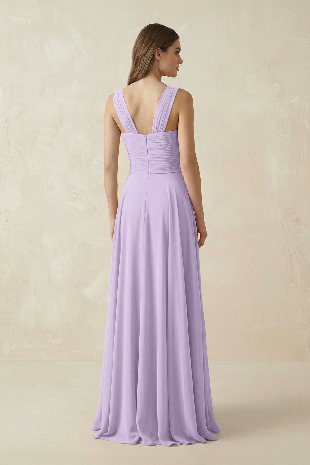 Sweetheart Pleated A - Line Chiffon Bridesmaid Dress in Lavender - KISS BRIDAL Bridesmaid Dresses