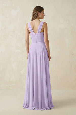 Sweetheart Pleated A - Line Chiffon Bridesmaid Dress in Lavender - SHE IS ME Bridesmaid Dresses