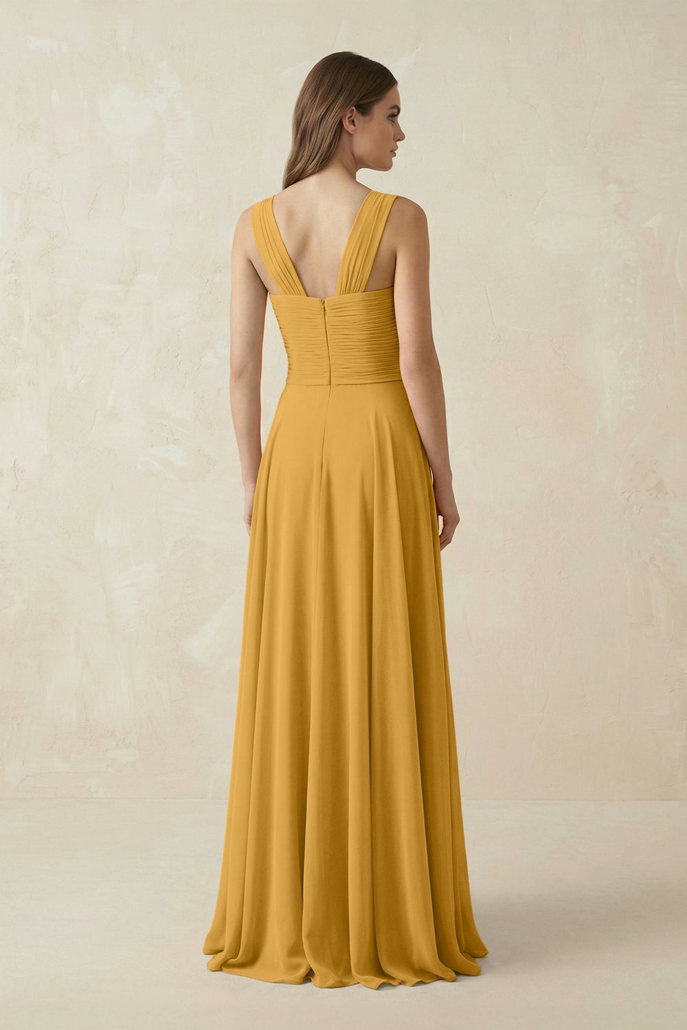 Sweetheart Pleated A - Line Chiffon Bridesmaid Dress in Marigold - KISS BRIDAL Bridesmaid Dresses