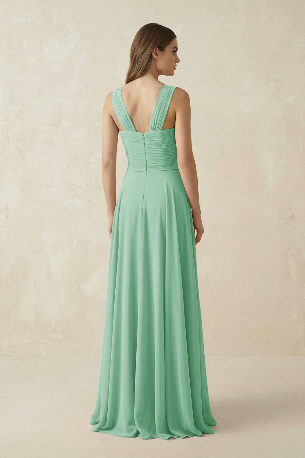 Sweetheart Pleated A - Line Chiffon Bridesmaid Dress in Pale Pistachio - KISS BRIDAL Bridesmaid Dresses