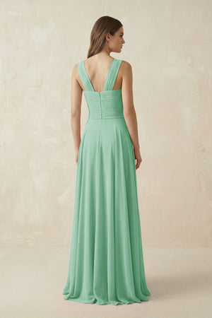 Sweetheart Pleated A - Line Chiffon Bridesmaid Dress in Pale Pistachio - SHE IS ME Bridesmaid Dresses