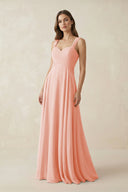 Sweetheart Pleated A - Line Chiffon Bridesmaid Dress in Rose Petal - SHE IS ME Bridesmaid Dresses