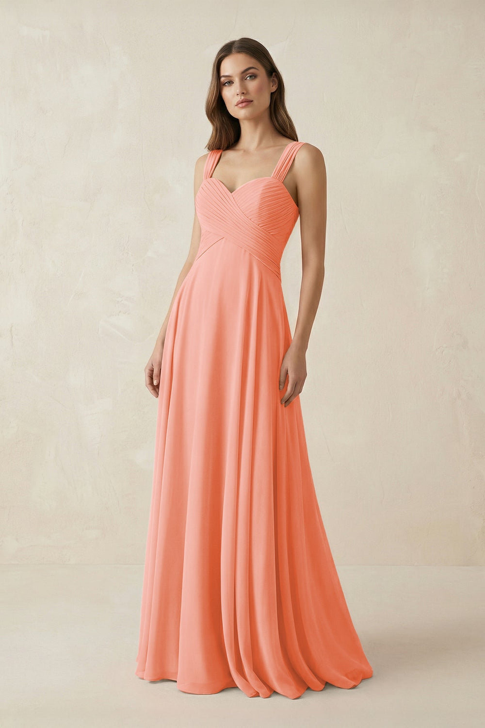 Sweetheart Pleated A - Line Chiffon Bridesmaid Dress in Rosette - KISS BRIDAL Bridesmaid Dresses