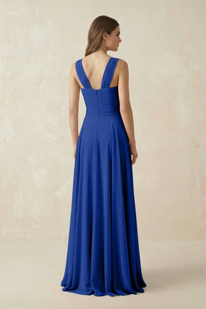 Sweetheart Pleated A - Line Chiffon Bridesmaid Dress in Royal Blue - SHE IS ME Bridesmaid Dresses