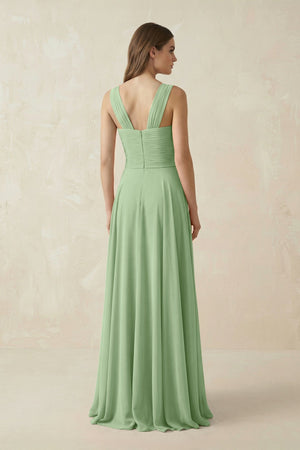 Sweetheart Pleated A - Line Chiffon Bridesmaid Dress in Sage - SHE IS ME Bridesmaid Dresses