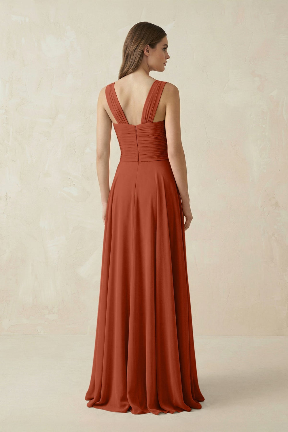Sweetheart Pleated A - Line Chiffon Bridesmaid Dress in Spice - KISS BRIDAL Bridesmaid Dresses