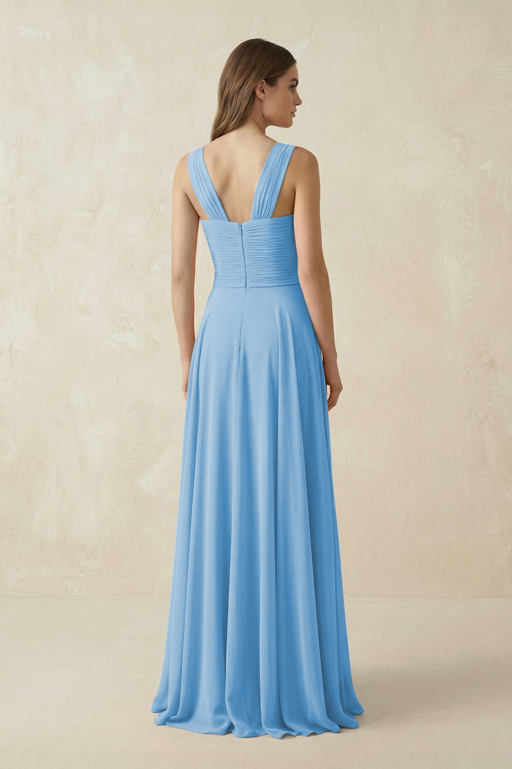 Sweetheart Pleated A - Line Chiffon Bridesmaid Dress in Steel Blue - KISS BRIDAL Bridesmaid Dresses