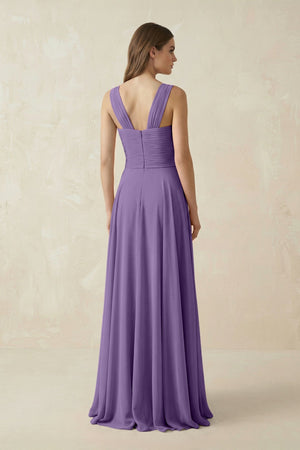 Sweetheart Pleated A - Line Chiffon Bridesmaid Dress in Tahiti - SHE IS ME Bridesmaid Dresses