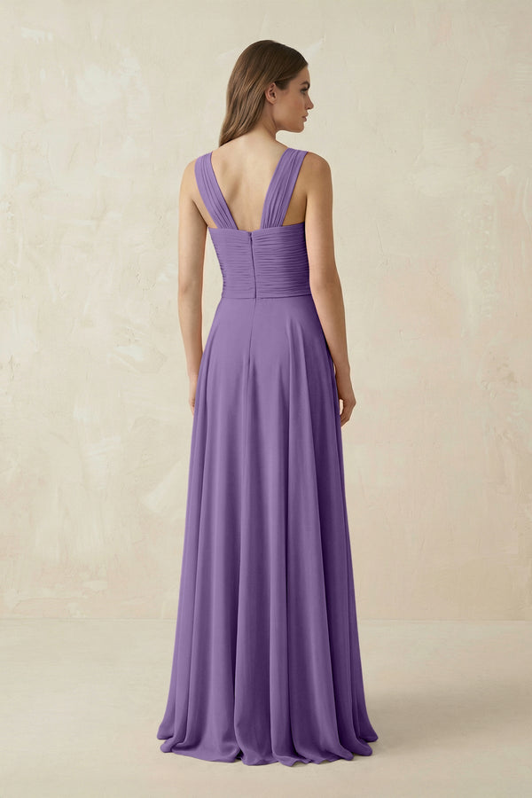 Sweetheart Pleated A - Line Chiffon Bridesmaid Dress in Tahiti - SHE IS ME Bridesmaid Dresses