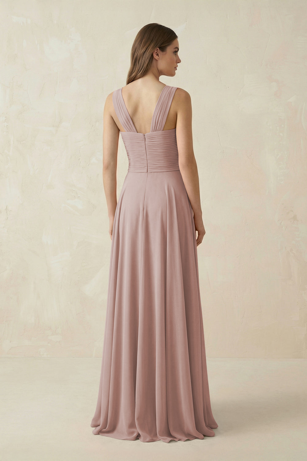 Sweetheart Pleated A-Line Chiffon Bridesmaid Dress in Toffee