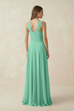Sweetheart Pleated A - Line Chiffon Bridesmaid Dress in Turquoise - SHE IS ME Bridesmaid Dresses