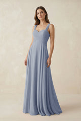 Sweetheart Pleated A - Line Chiffon Bridesmaid Dress in Twilight - KISS BRIDAL Bridesmaid Dresses
