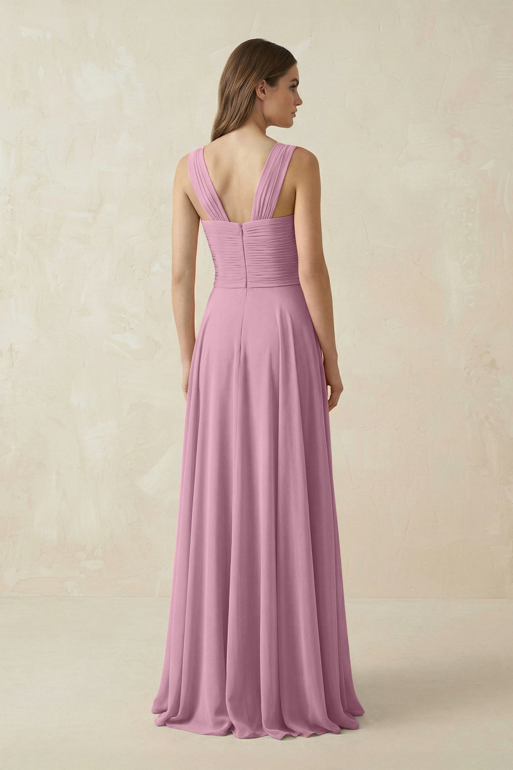 Sweetheart Pleated A - Line Chiffon Bridesmaid Dress in Vintage Mauve - KISS BRIDAL Bridesmaid Dresses