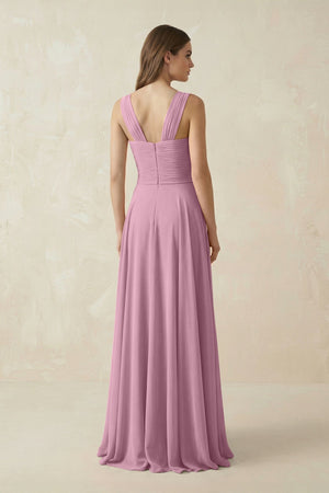 Sweetheart Pleated A - Line Chiffon Bridesmaid Dress in Vintage Mauve - SHE IS ME Bridesmaid Dresses