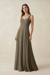 Sweetheart Pleated A - Line Chiffon Bridesmaid Dress in Willow Green - KISS BRIDAL Bridesmaid Dresses