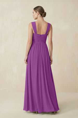 Sweetheart Pleated Chiffon A - Line Bridesmaid Dress in Amethyst - SHE IS ME Bridesmaid Dresses