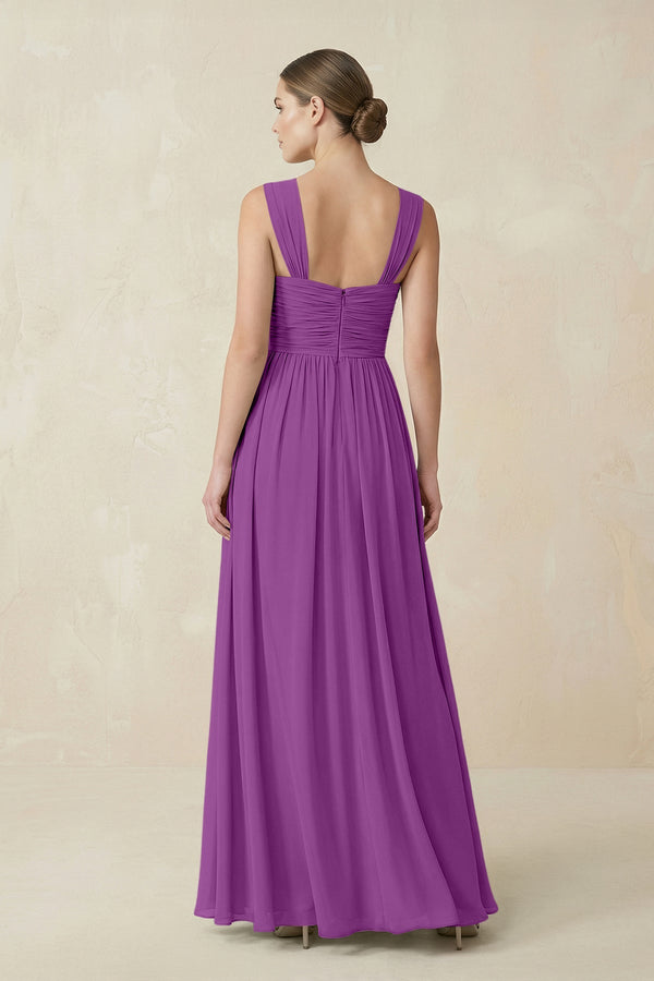 Sweetheart Pleated Chiffon A - Line Bridesmaid Dress in Amethyst - SHE IS ME Bridesmaid Dresses