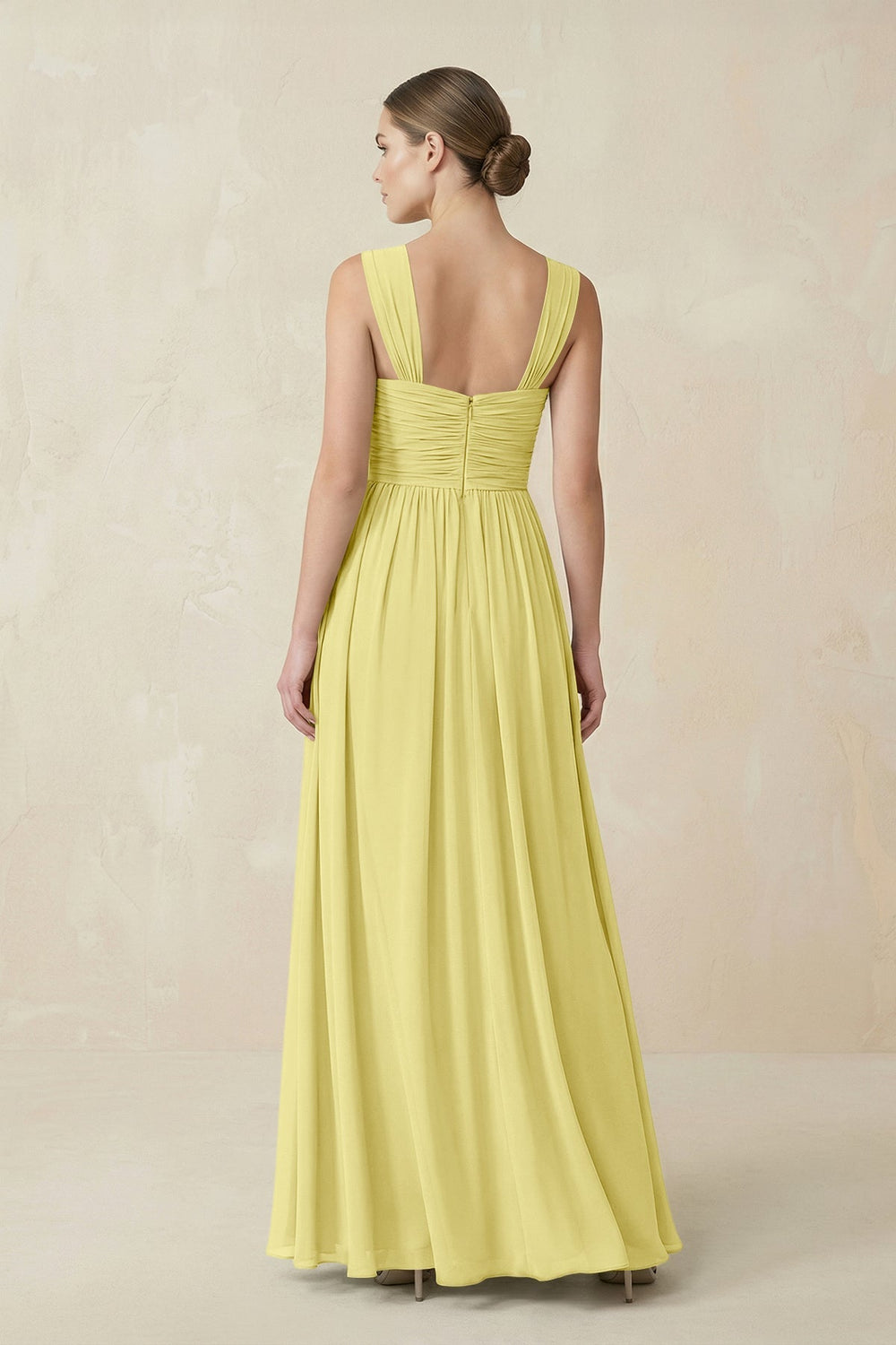Sweetheart Pleated Chiffon A - Line Bridesmaid Dress in Buttercup - KISS BRIDAL Bridesmaid Dresses