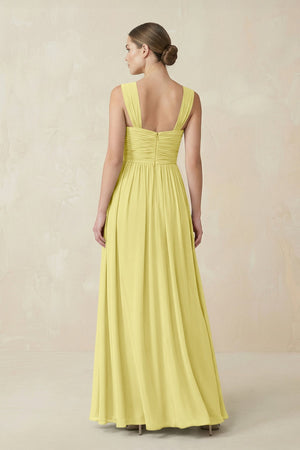 Sweetheart Pleated Chiffon A - Line Bridesmaid Dress in Buttercup - SHE IS ME Bridesmaid Dresses