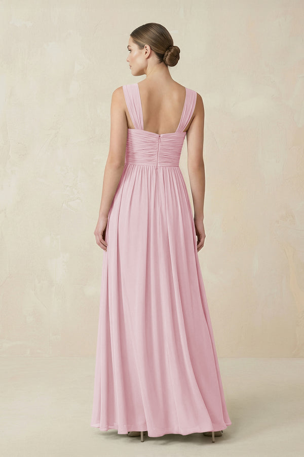 Sweetheart Pleated Chiffon A - Line Bridesmaid Dress in Candy Pink - SHE IS ME Bridesmaid Dresses