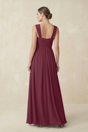 Sweetheart Pleated Chiffon A-Line Bridesmaid Dress in Desert Rose (2) | KISSBRIDAL